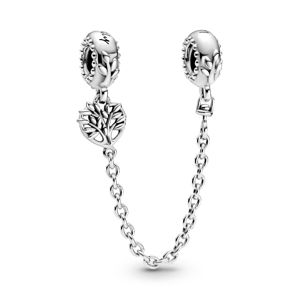 Charm Pandora Cadena de seguridad Corazón con árbol de familia - Vista principal
