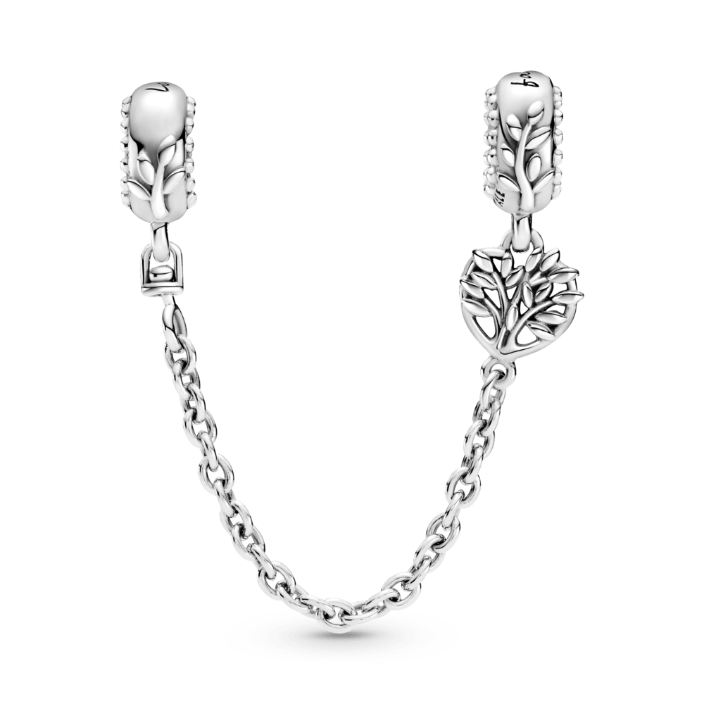 Charm Pandora Cadena de seguridad Corazón con árbol de familia - Vista detalle