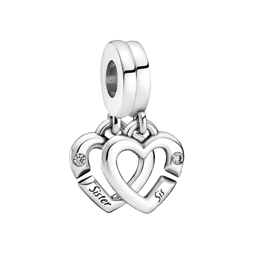 Charm Colgante Hermanas Unidas Corazones Divididos