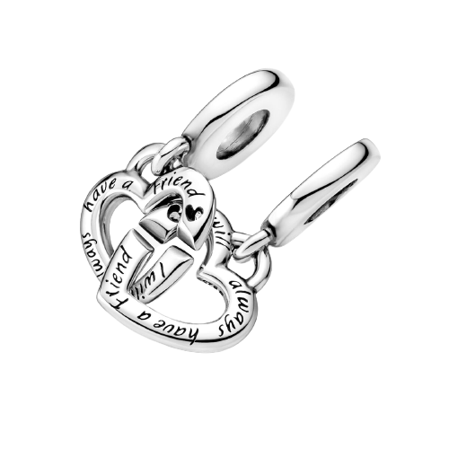 Charm Colgante Hermanas Unidas Corazones Divididos