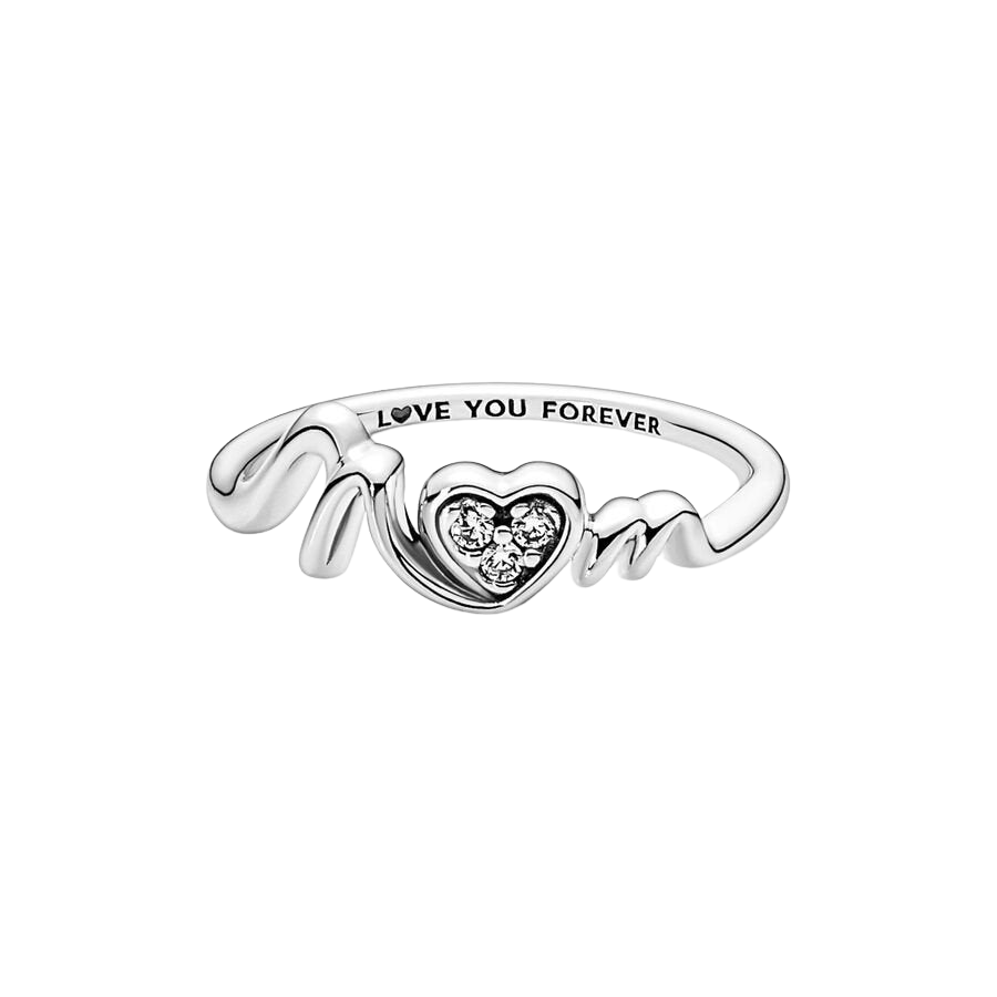 Anillo Corazón de Madre en Pavé