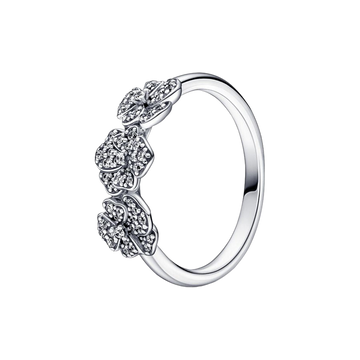 Anillo Triple Flor Pensamiento