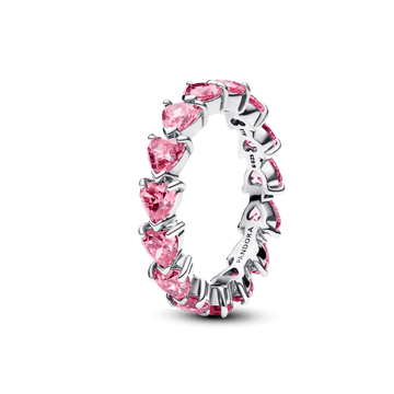 Anillo Pandora Anillo Alianza de Corazones Rosas - Vista principal