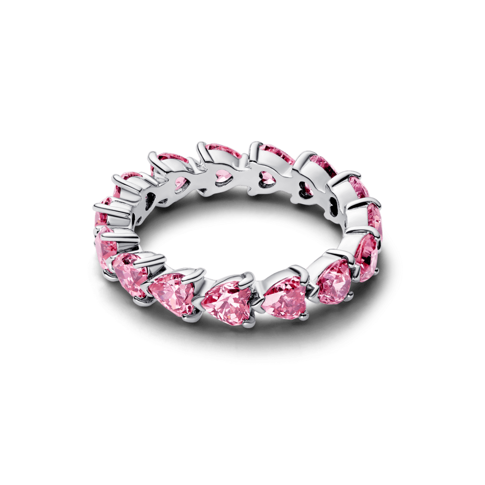 Anillo Pandora Anillo Alianza de Corazones Rosas - Vista detalle