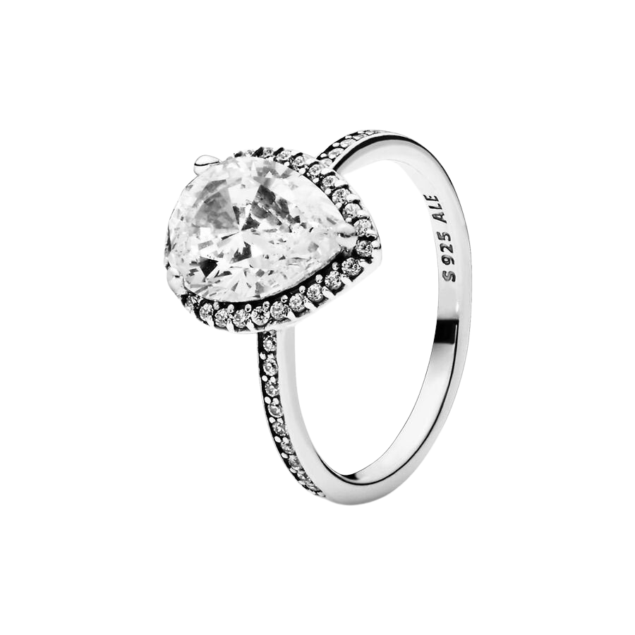 Anillo en plata de ley Lágrima Radiante