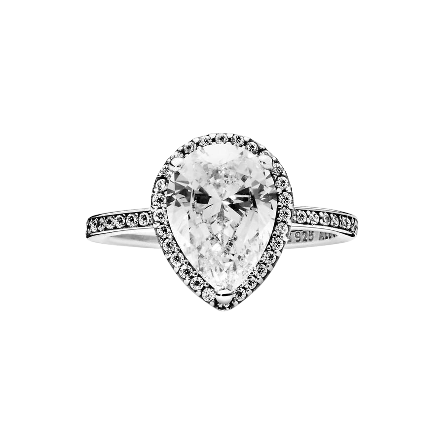 Anillo en plata de ley Lágrima Radiante