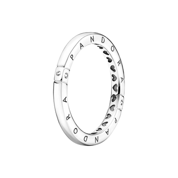 Anillo en plata de ley Logo y Corazones