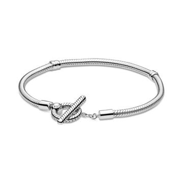 Brazalete cadena de serpiente con barra T Pandora Moments