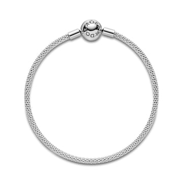 Brazalete con malla metálica de plata esterlina