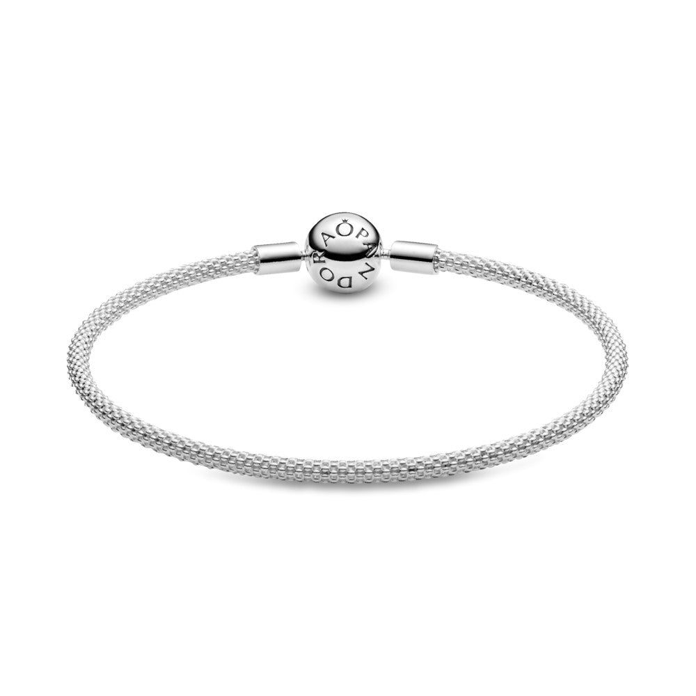 Brazalete con malla metálica de plata esterlina