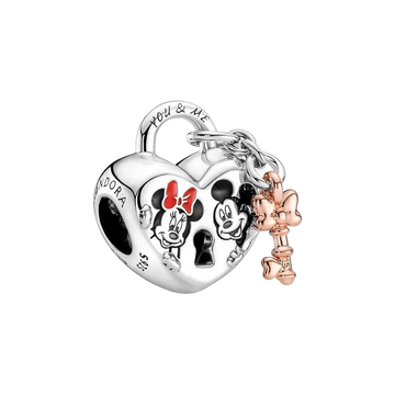 Charm Candado Mickey y Minnie Mouse de Disney