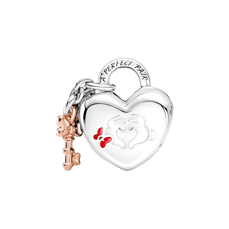 Charm Candado Mickey y Minnie Mouse de Disney