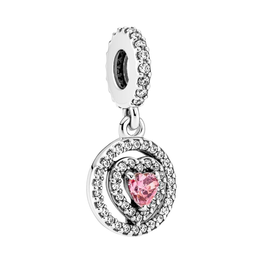 Charm Colgante Corazón Doble Halo Brillante