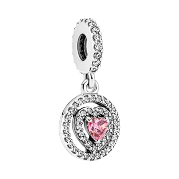 Charm Colgante Corazón Doble Halo Brillante