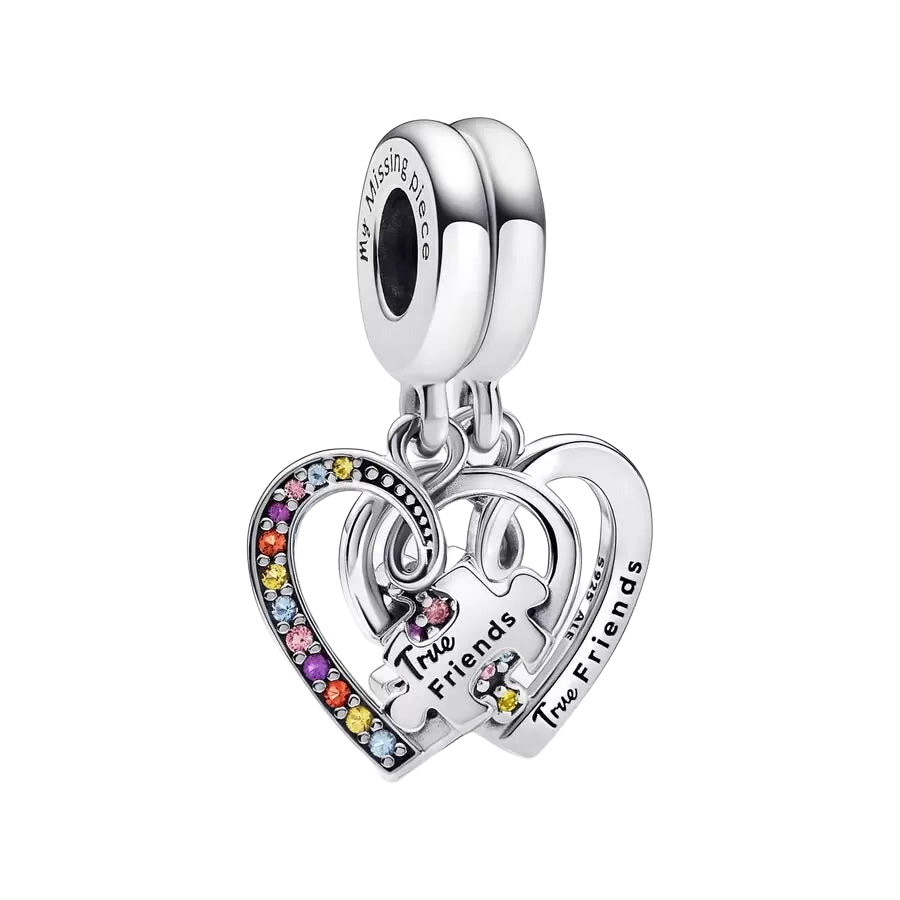 Charm Colgante Divisible Puzzle Corazones de la Amistad