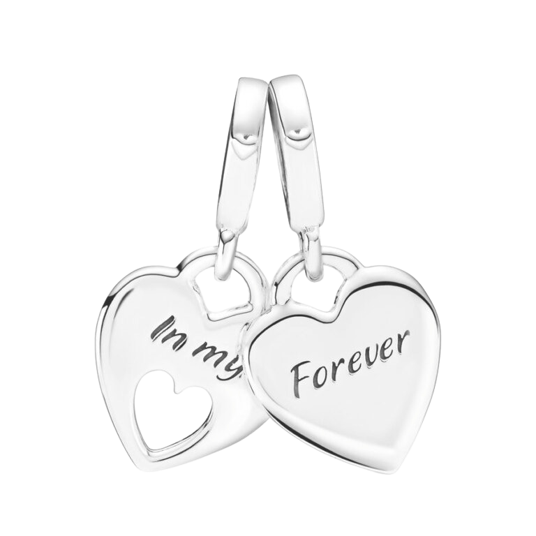 Charm Colgante Doble Corazón Dividido