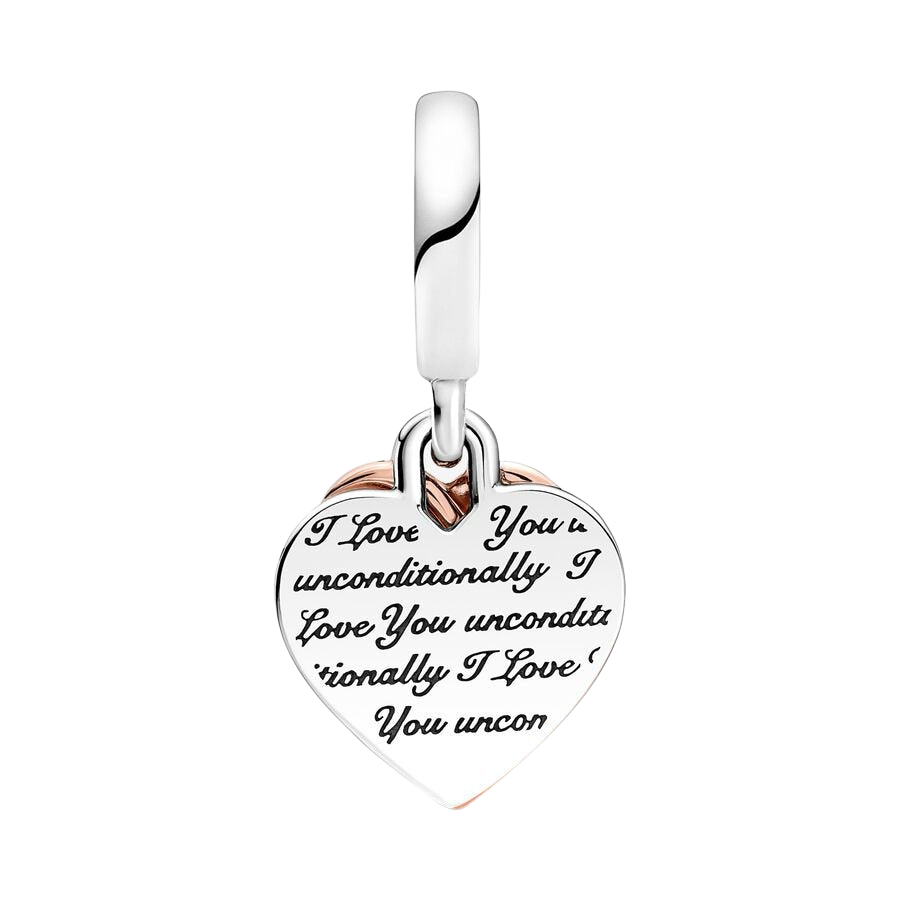 Charm Colgante Doble Corazones Entrelazados