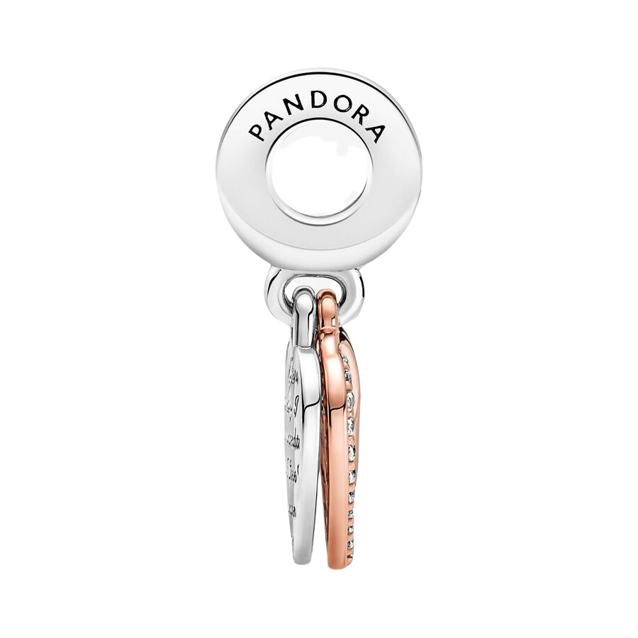 Charm Colgante Doble Corazones Entrelazados