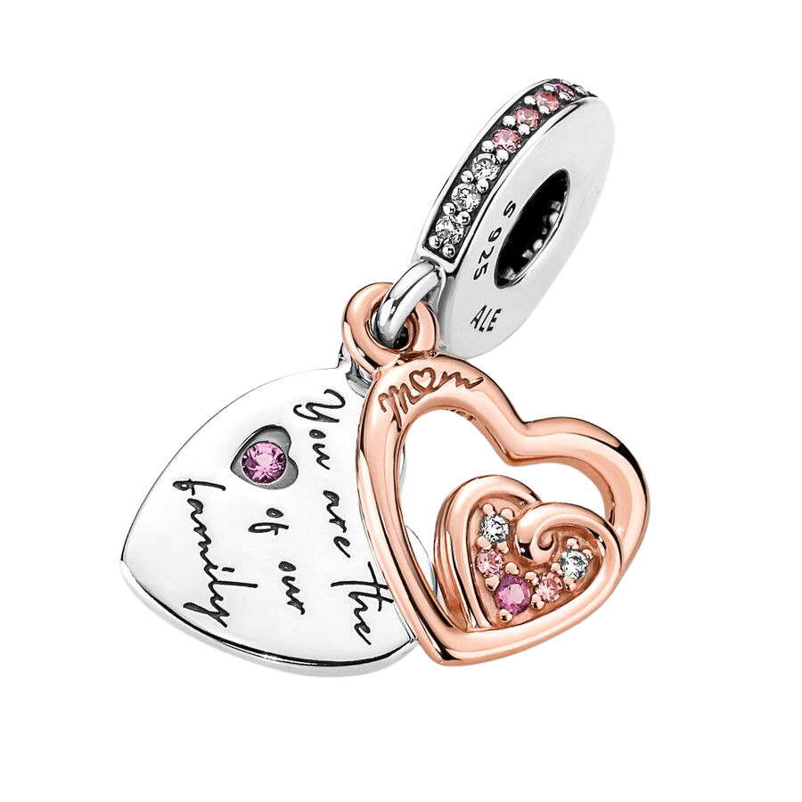 Charm Colgante Doble Corazones Infinitos Entrelazados