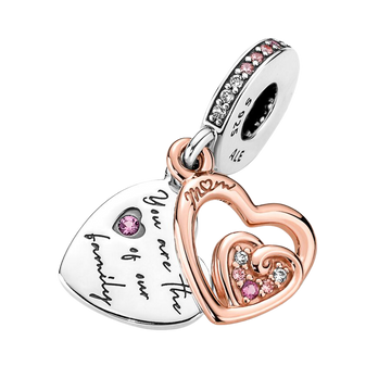 Charm Colgante Doble Corazones Infinitos Entrelazados