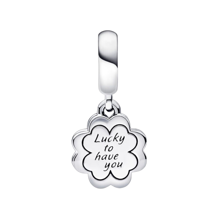 Charm Colgante Doble Trébol de Cuatro Hojas de la Amistad