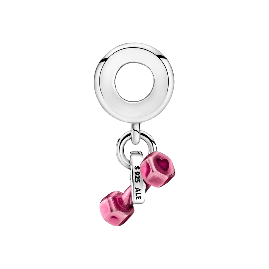 Charm Colgante Mancuerna y Corazón