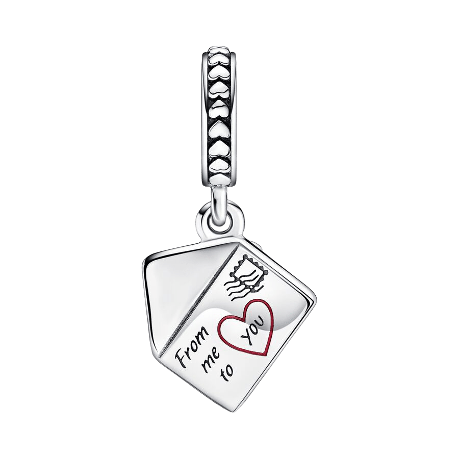 Charm Colgante Sobre con Flores Pensamiento