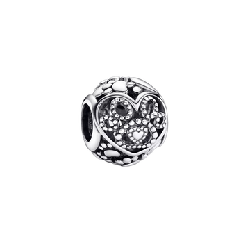 Charm Corazones y Huellas Cachorro