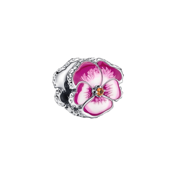 Charm Flor Pensamiento Rosa