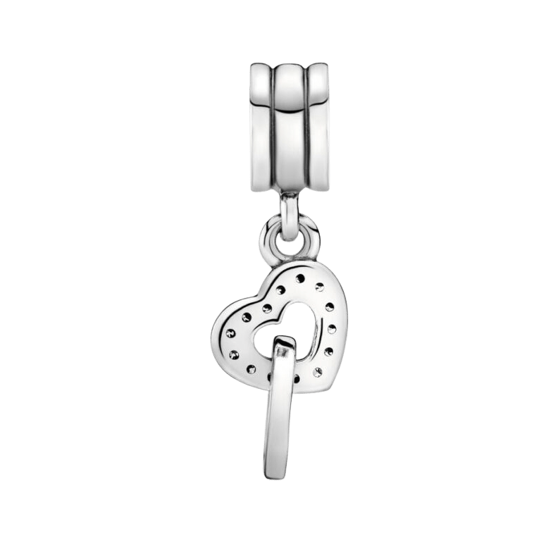 Charm colgante corazones entrelazado