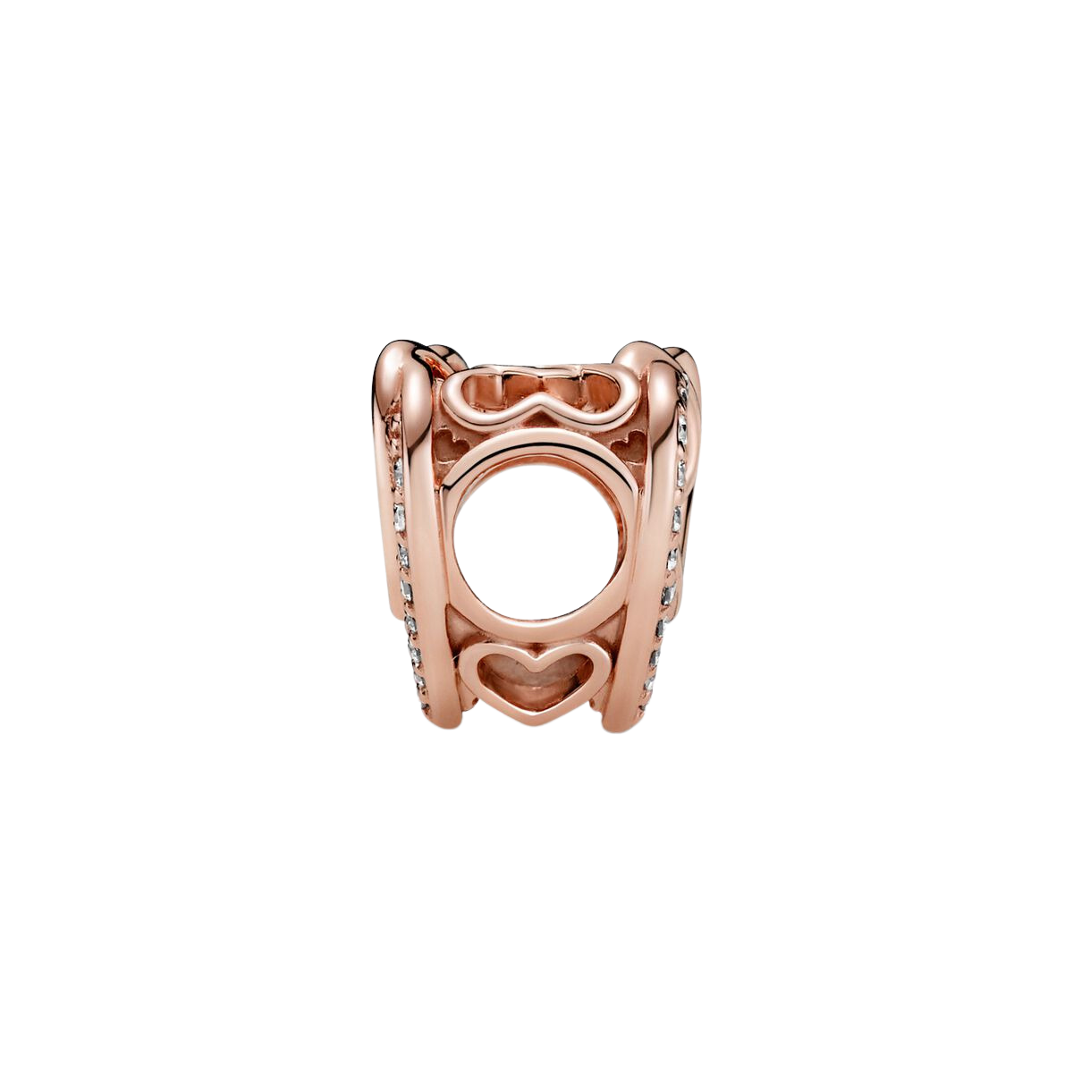 Charm en plata de ley Corazones Brillantes Entrelazados