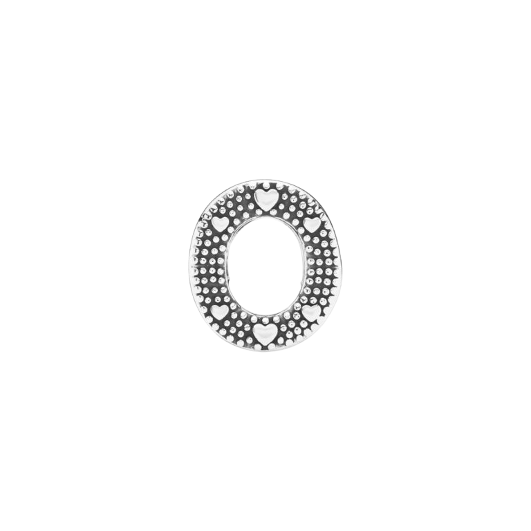 Charm en plata de ley Letra O