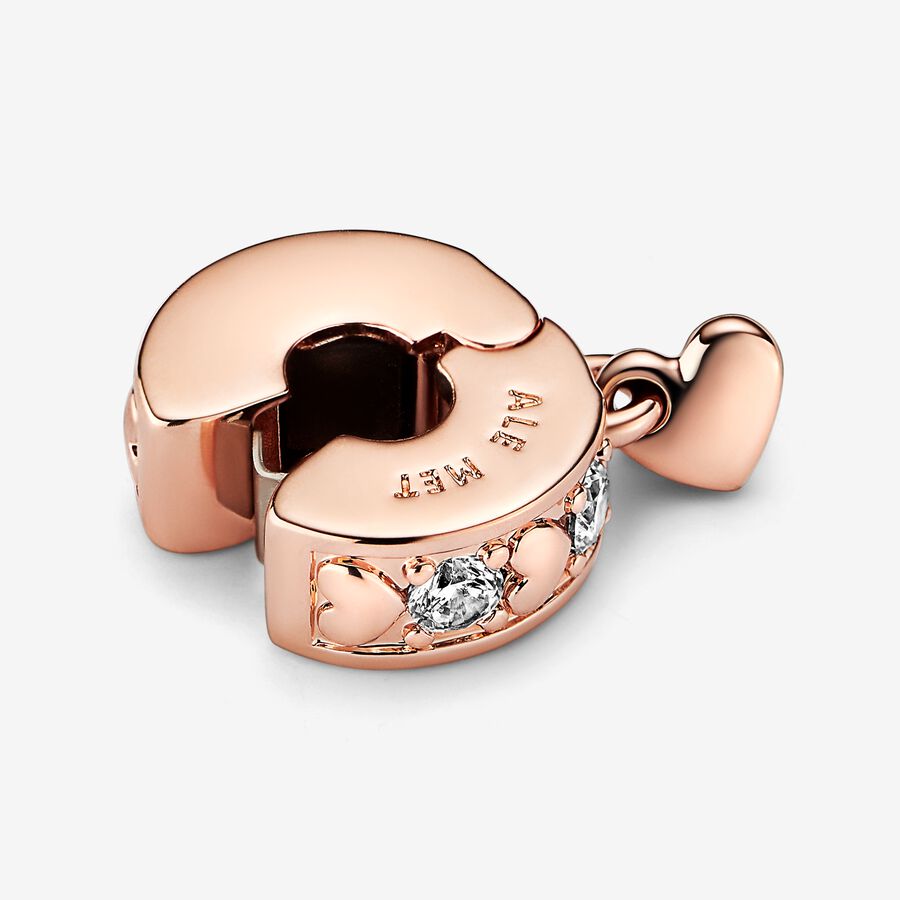 Clip Corazones Infinitos Brillantes