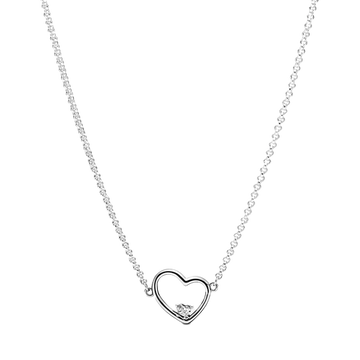 Collar en plata de primera ley Corazón de Amor Asimétrico