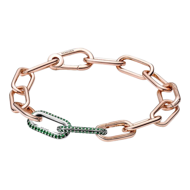 Link Doble en Pavé Verde Pandora ME