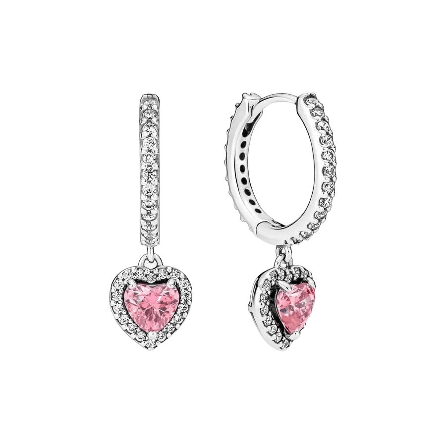 Pendientes de Aro Corazón Halo Brillante