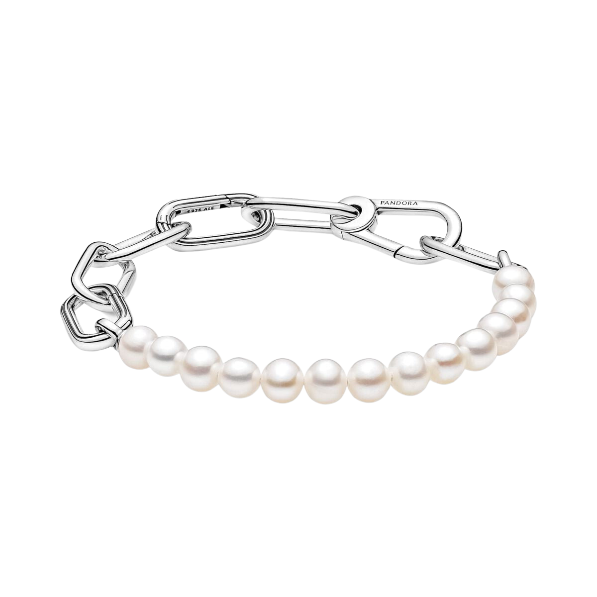Pulsera Cadena de Eslabones y Perlas Cultivadas de Agua Dulce Pandora ME