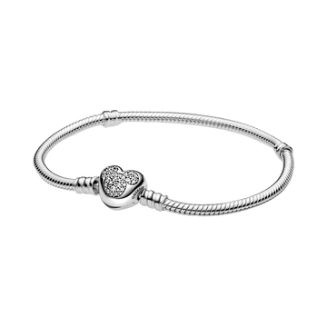 Pulsera Moments Cadena de Serpiente Cierre Corazón Mickey Mouse de Disney.