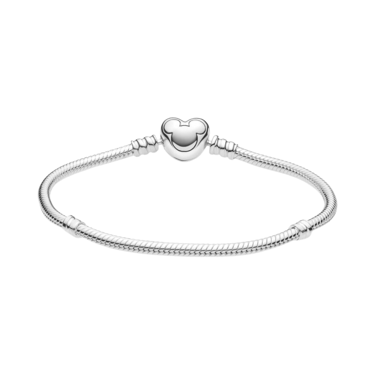 Pulsera Moments Cadena de Serpiente Cierre Corazón Mickey Mouse de Disney.