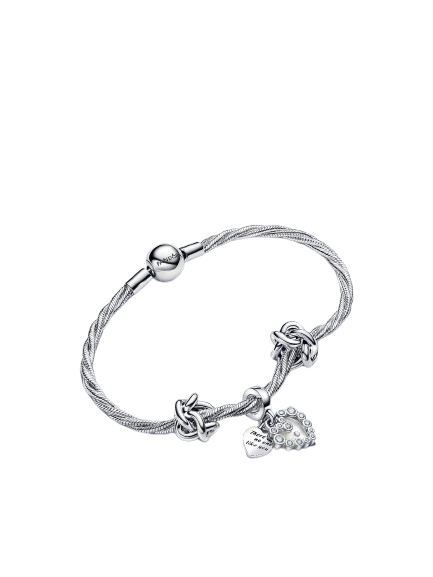 Pulsera Cadena de Serpiente Trenzada con Cierre de Bola de Pandora