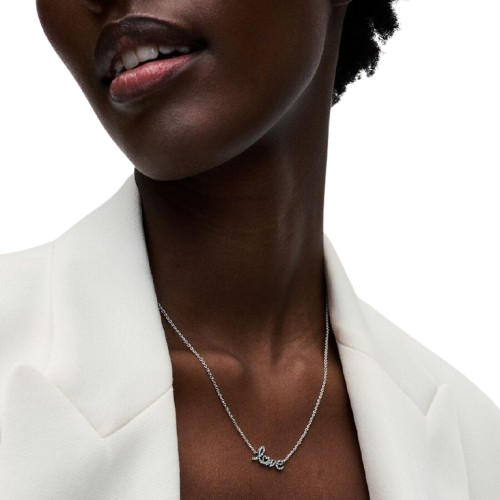 Collar Love Escrito a Mano Brillante