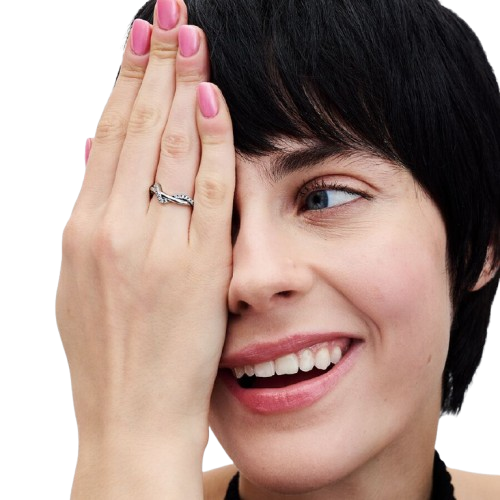 Anillo Ola Brillante Entrelazada