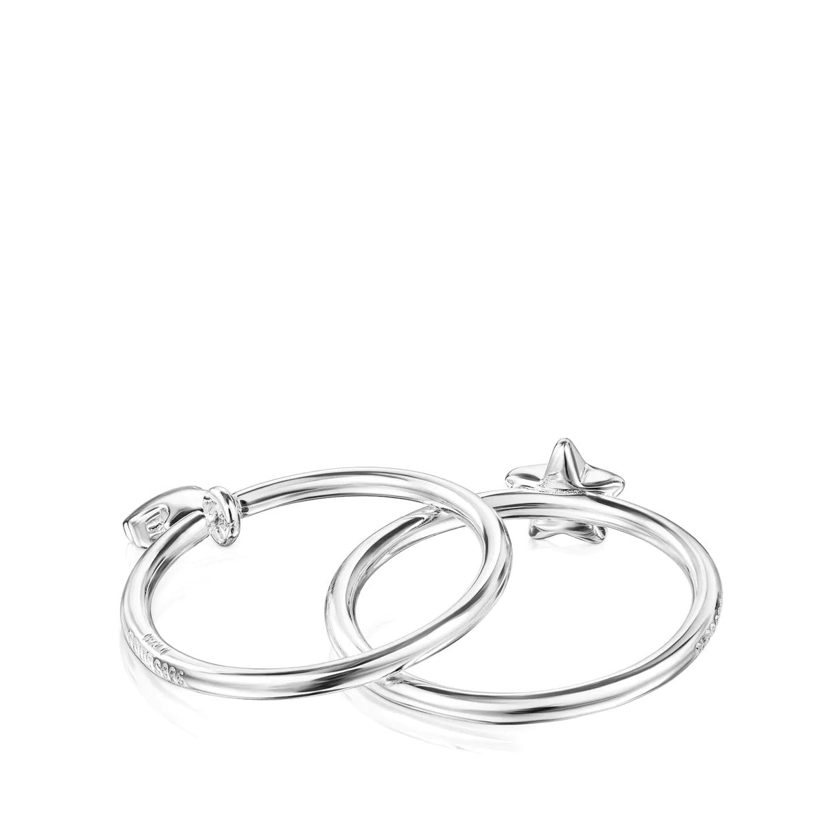 Pack de Anillos Mini Icons oso-estrella de plata