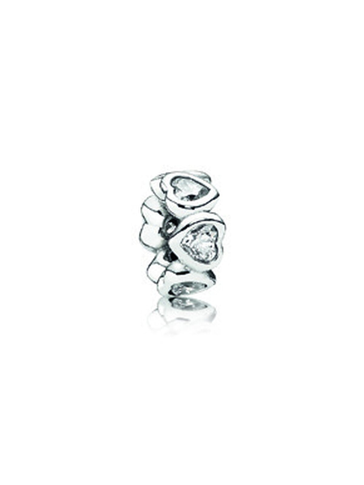 Charm Separador Pandora Corazones Brillantes