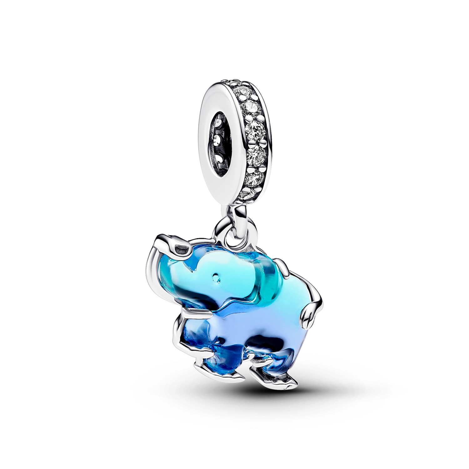 Charm Colgante de Cristal de Murano Azul Elefante - vista 1