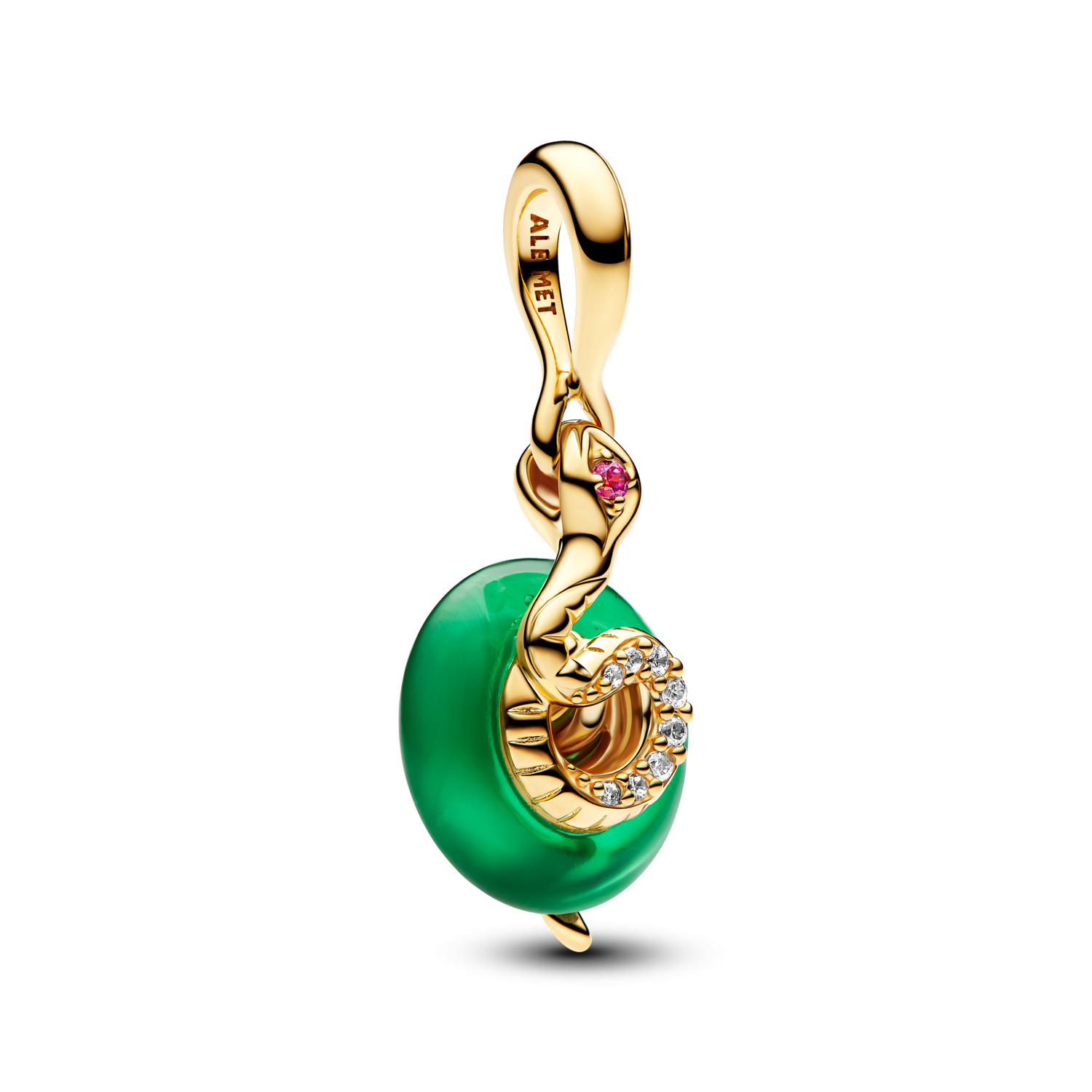 Charm Colgante Serpiente Verde de Cristal de Murano - vista 1