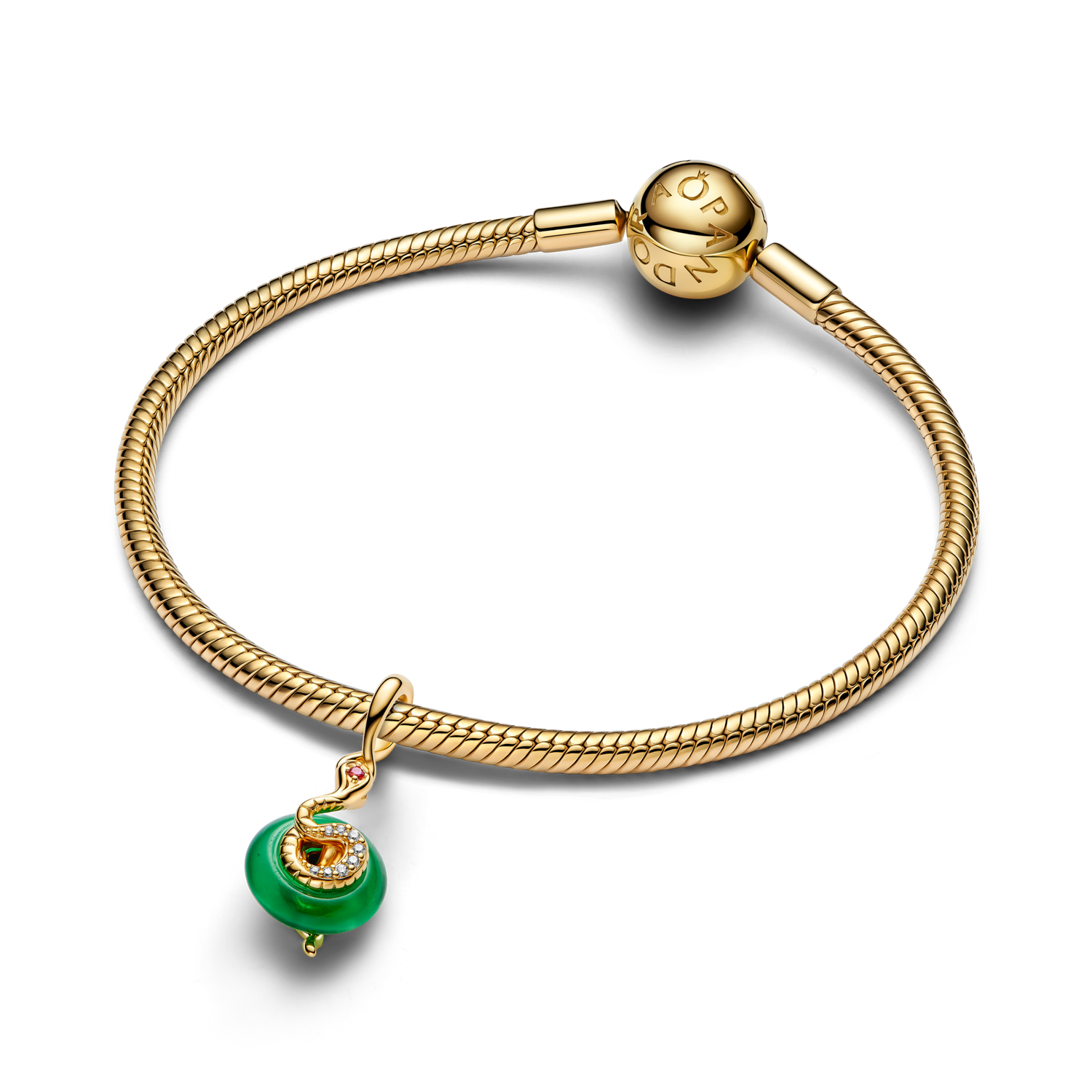 Charm Colgante Serpiente Verde de Cristal de Murano - vista 3