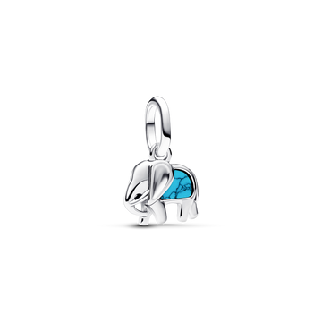 Mini Charm Colgante Elefante Azul Turquesa - vista 1