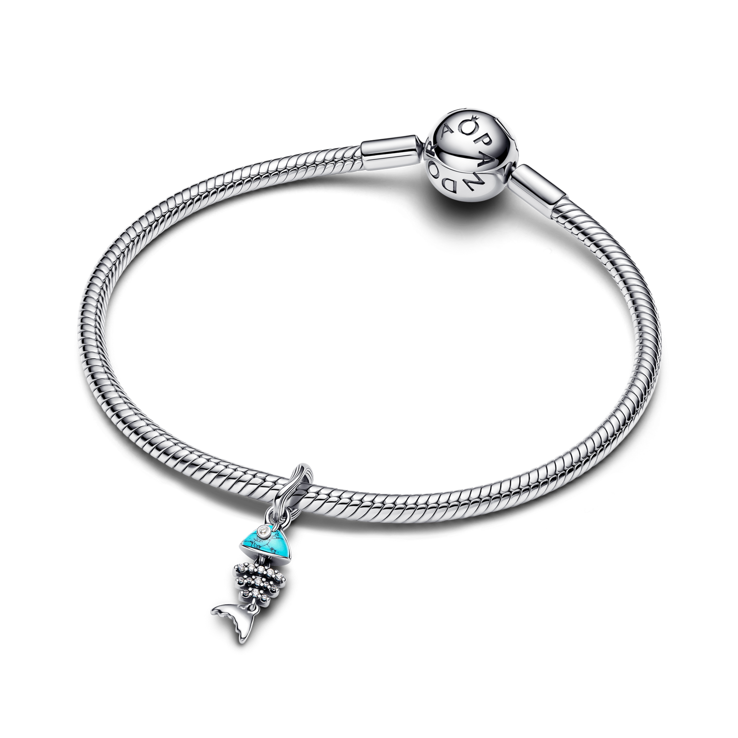 Charm Colgante Espina Pescado Color Turquesa - vista 3