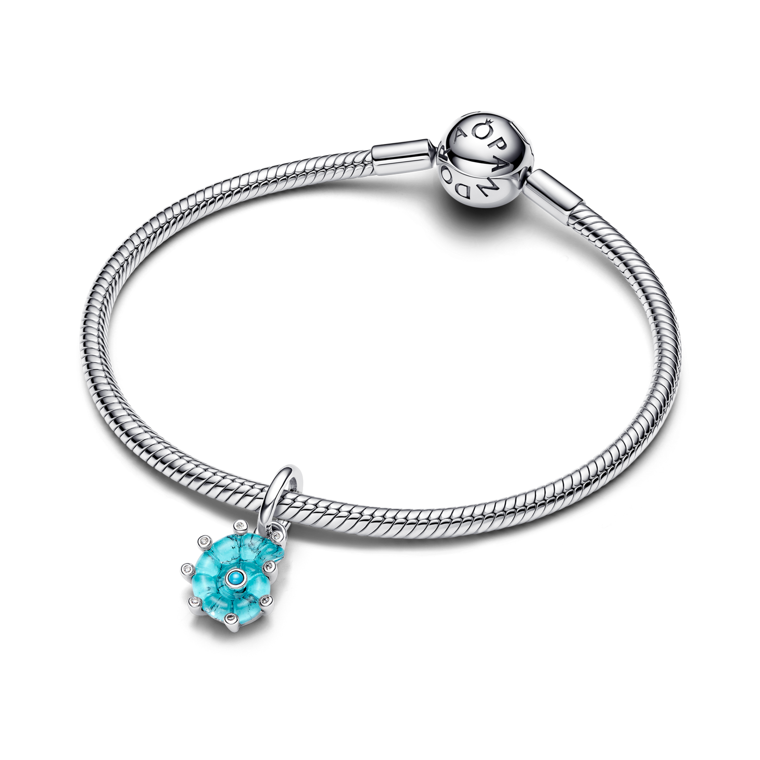 Charm Colgante Caracola de Cristal de Murano Azul - vista 3